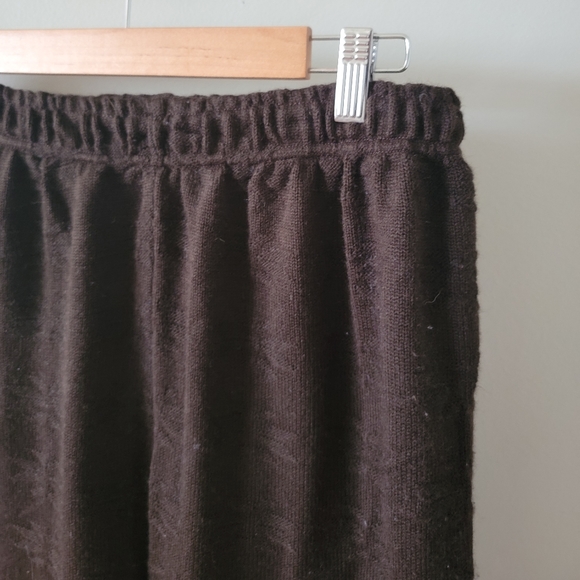 Pacific Dark Brown Vintage Knit Flare Pants w/ Micro Cutouts - Picture 5 of 7
